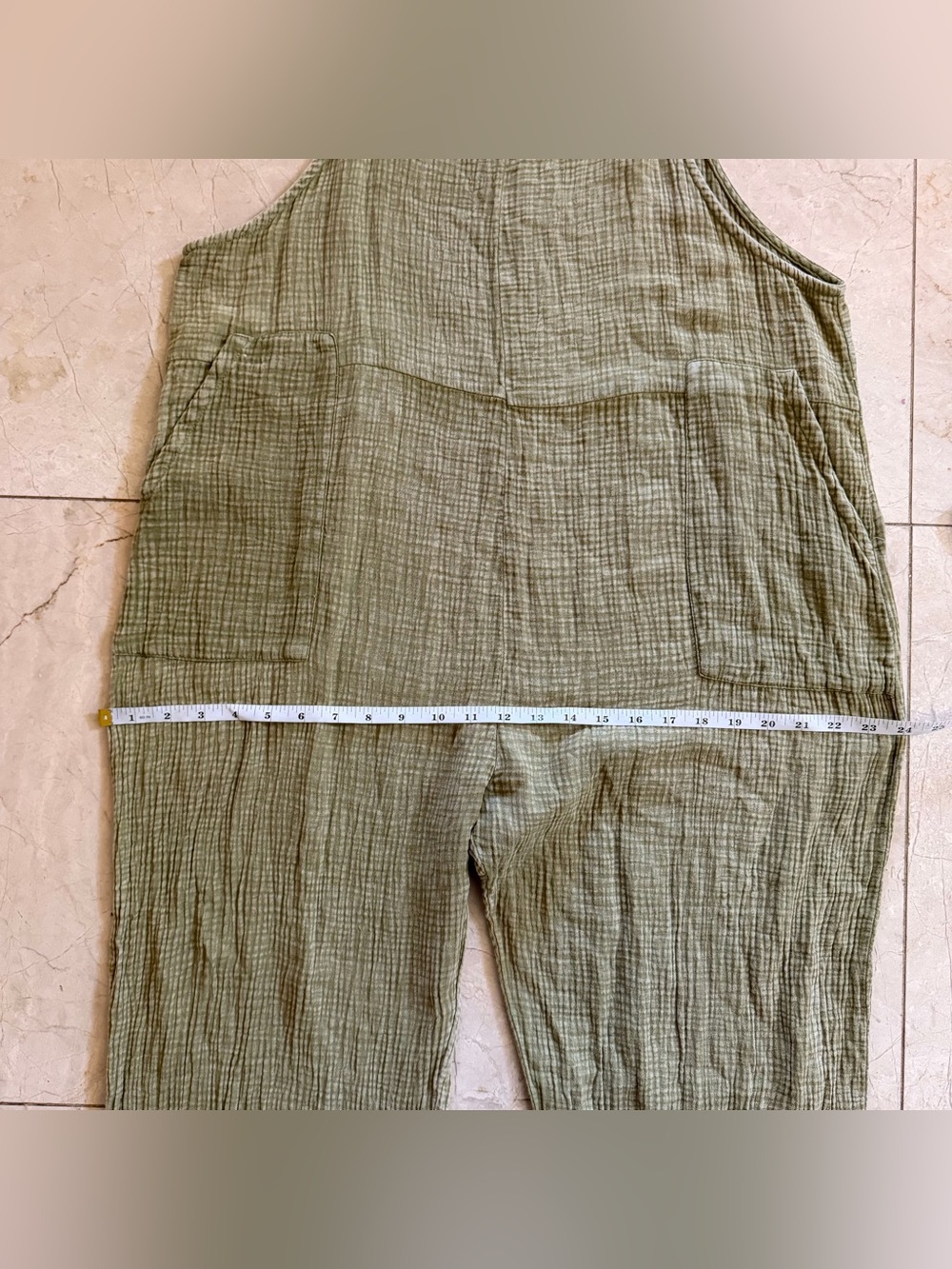 EARTHBOUND Trading Co Women’s Size L Sage Green Jumpsuit Gauzy Oversized Hippie - Picture 9 of 16